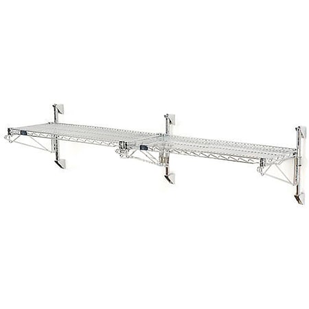 Nexel Poly-Green Wall Mount Wire Shelving, 54W x 24D x 14H 1-Shelf Add-On B1136976GZ